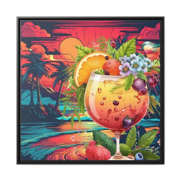 Tropical Drink Illustration Framed Canvas