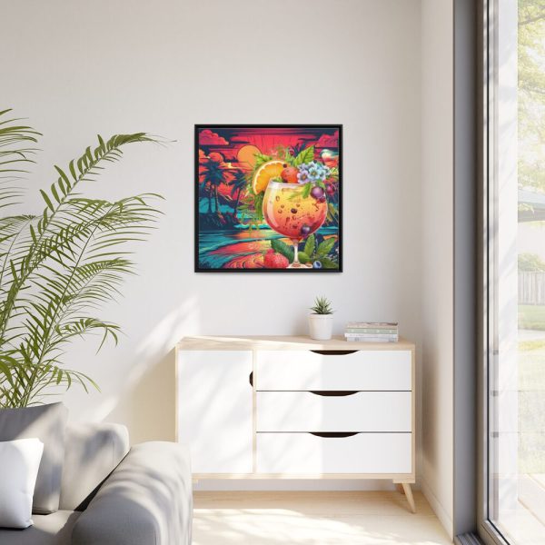 Tropical Drink Illustration Framed Canvas