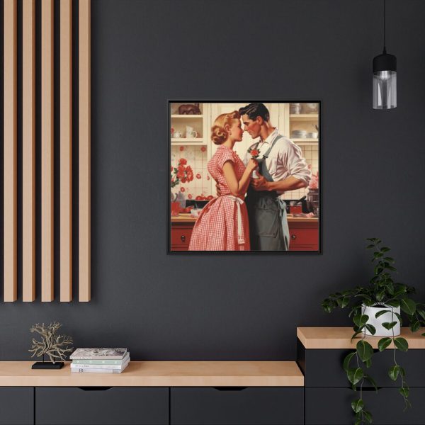 88302-44.jpg Retro Kitchen Romance Framed Canvas