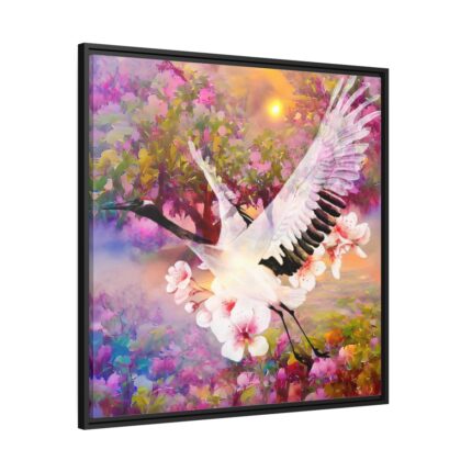Magnificent Pink Pear Blossom Garden Framed Canvas