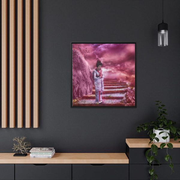 88302-54.jpg Geisha in Kimono Framed Canvas