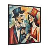 Couples in Picasso Style Framed Canvas