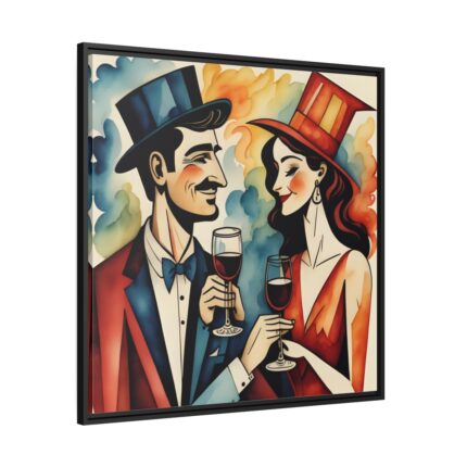 Couples in Picasso Style Framed Canvas