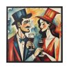 Couples in Picasso Style Framed Canvas