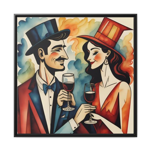 Couples in Picasso Style Framed Canvas
