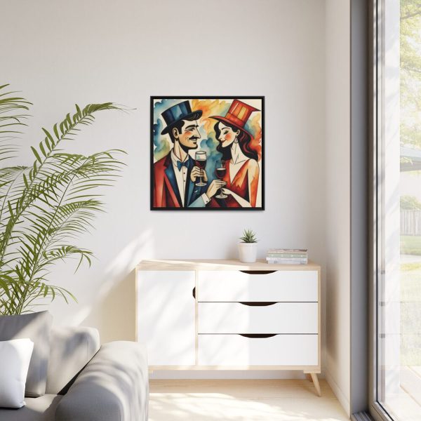 Couples in Picasso Style Framed Canvas