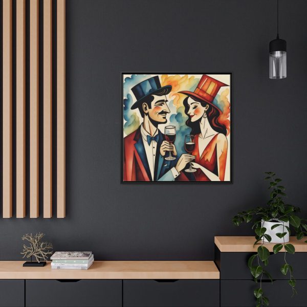 Couples in Picasso Style Framed Canvas