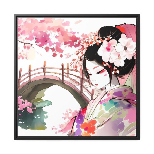 88302-71.jpg Japanese Garden Girl Character Framed Canvas