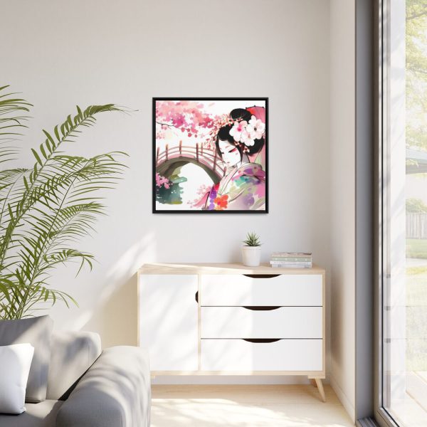 88302-73.jpg Japanese Garden Girl Character Framed Canvas