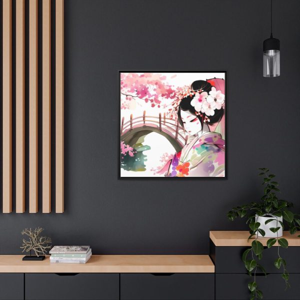 88302-74.jpg Japanese Garden Girl Character Framed Canvas