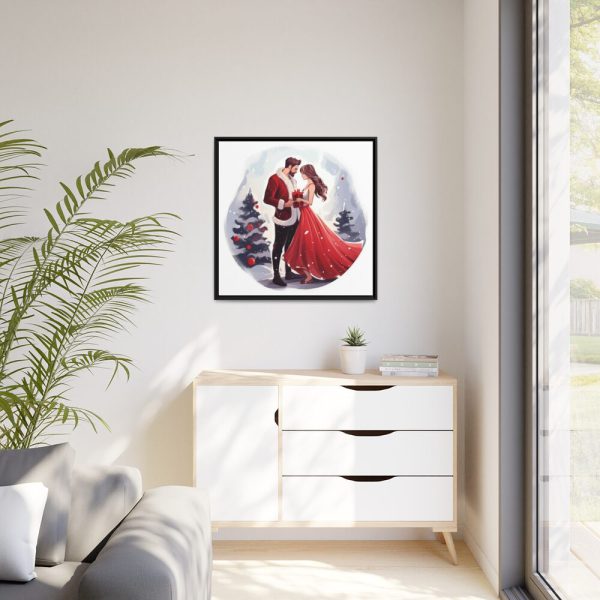 88302-78.jpg Christmas Romance Couple Art Framed Canvas