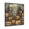 88302-80.jpg Halloween Pumpkins And Skeletons Framed Canvas