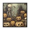 88302-81.jpg Halloween Pumpkins And Skeletons Framed Canvas