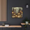 88302-84.jpg Halloween Pumpkins And Skeletons Framed Canvas