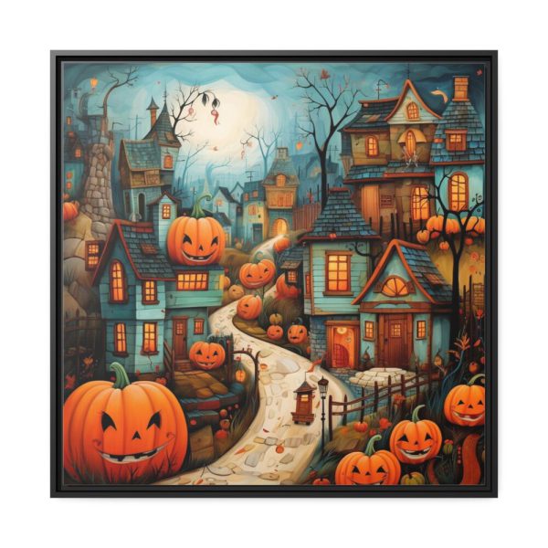 88302-86.jpg Halloween Jack-o-Lantern Village Framed Canvas