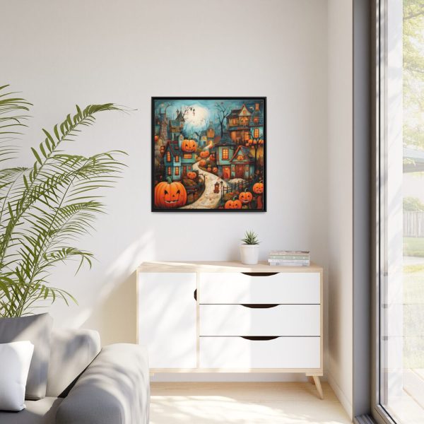 88302-88.jpg Halloween Jack-o-Lantern Village Framed Canvas