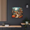 88302-89.jpg Halloween Jack-o-Lantern Village Framed Canvas
