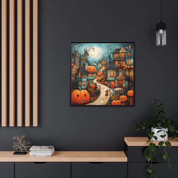 88302-89.jpg Halloween Jack-o-Lantern Village Framed Canvas
