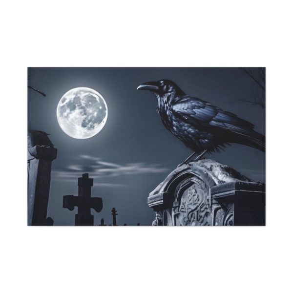 91638-131.jpg Raven Crow Gravestones Full Moon Standard Canvas
