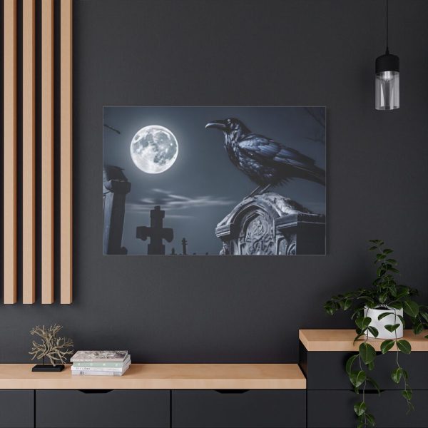 91638-133.jpg Raven Crow Gravestones Full Moon Standard Canvas