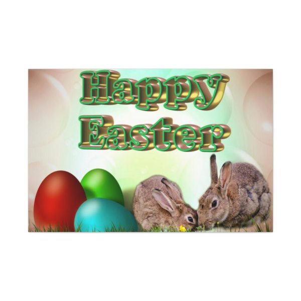 91638-161.jpg Two Easter Bunny with Eggs Standard Canvas