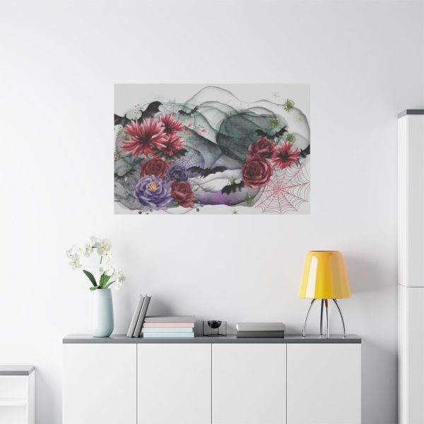 91638-172.jpg Flowers And Bats Halloween Standard Canvas