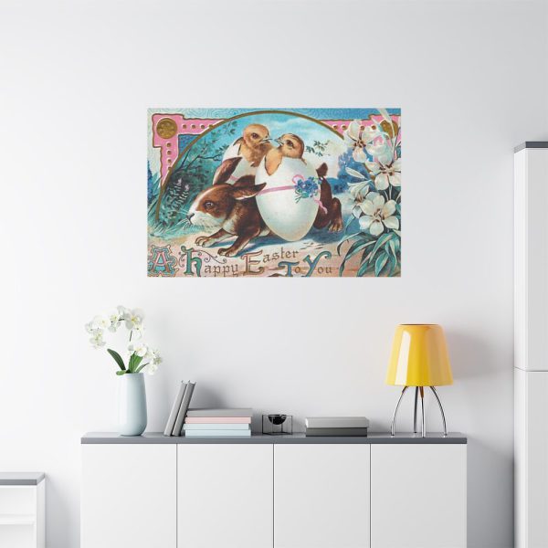 91638-177.jpg Vintage Easter Bunny Chick Standard Canvas