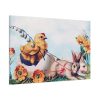 Chickens Chicks and Easter Bunny Standard Canvas