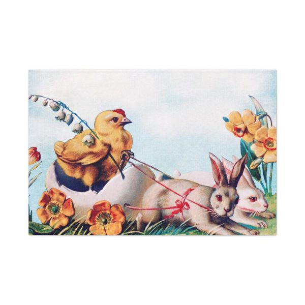 Chickens Chicks and Easter Bunny Standard Canvas