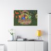 Beautiful Easter Egss in Basket on Grass Standard Canvas
