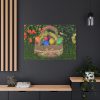 Beautiful Easter Egss in Basket on Grass Standard Canvas