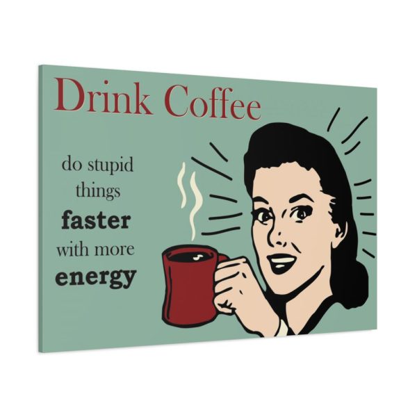 91638-345.jpg Retro Coffee Drinking Woman Standard Canvas