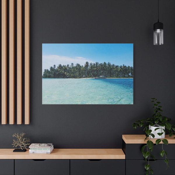 91638-493.jpg Boat Moored at an Island Standard Canvas