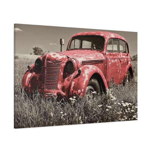 Car Vintage Red Rusty Standard Canvas