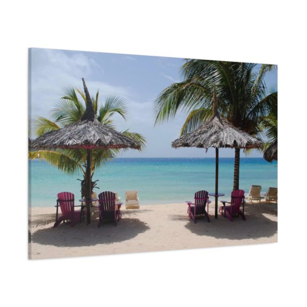 Sunny Beach With Palm Tree Standard Canvas