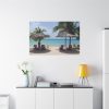 Sunny Beach With Palm Tree Standard Canvas