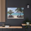 Sunny Beach With Palm Tree Standard Canvas