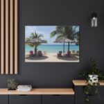 Sunny Beach With Palm Tree Standard Canvas - Image 4