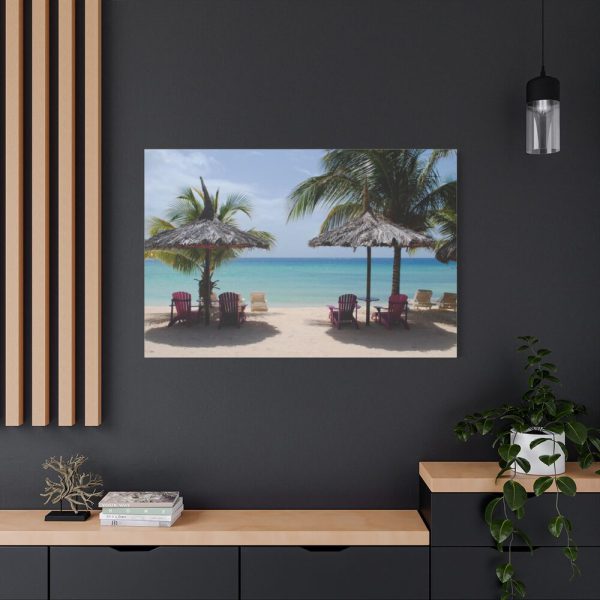 Sunny Beach With Palm Tree Standard Canvas