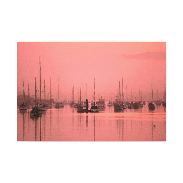 91638-507.jpg Pink Photo With Boats Standard Canvas