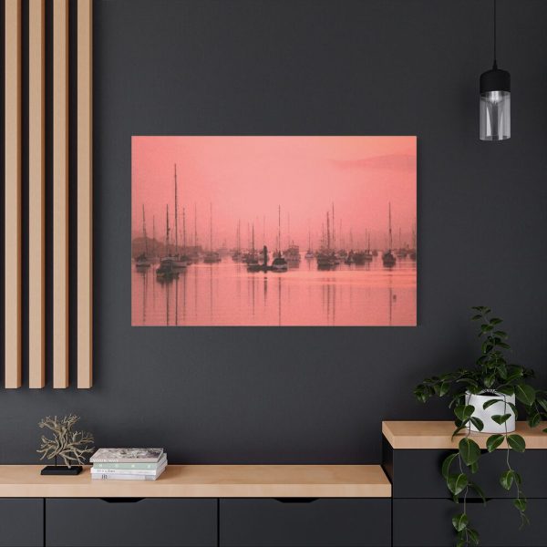 91638-509.jpg Pink Photo With Boats Standard Canvas