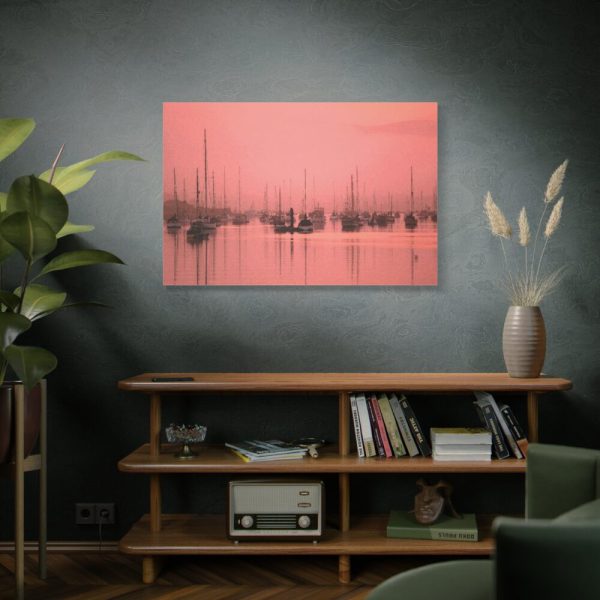 91638-510.jpg Pink Photo With Boats Standard Canvas