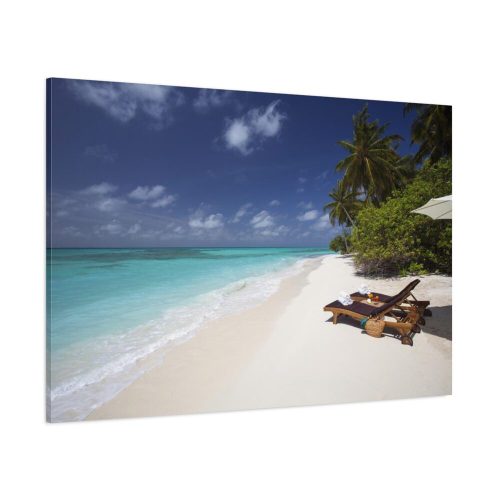 Tropical Beach, Trees, Shoreline in Summer Standard Canvas