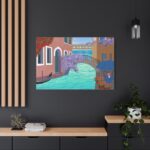 Channel Houses Italy Venice Standard Canvas - Image 4