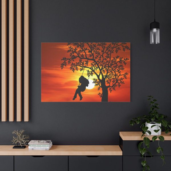 91638-599.jpg Sunset Girl Swing Silhouette Standard Canvas