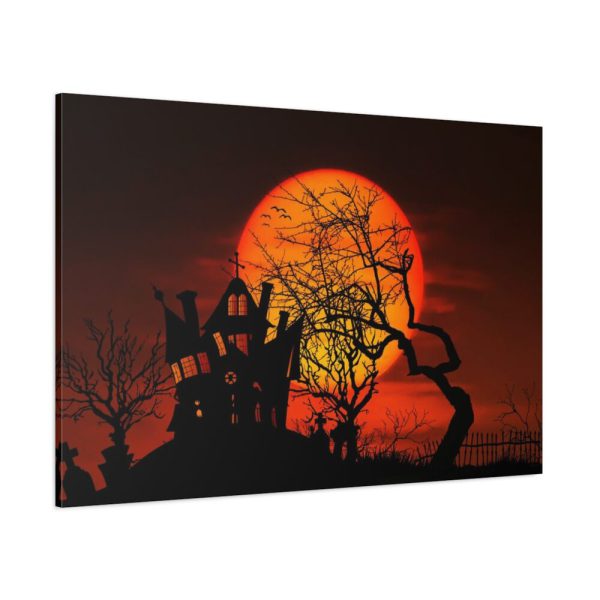 91638-60.jpg Halloween Mansion and Moon Standard Canvas