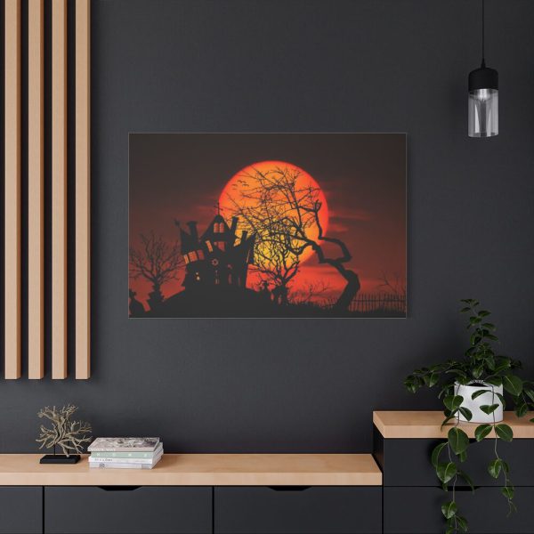 91638-63.jpg Halloween Mansion and Moon Standard Canvas