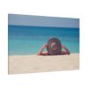 Woman Wearing a Hat on the Beach Standard Canvas