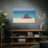 Woman Wearing a Hat on the Beach Standard Canvas