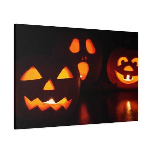Halloween Pumpkin With Candles Inside Standard Canvas